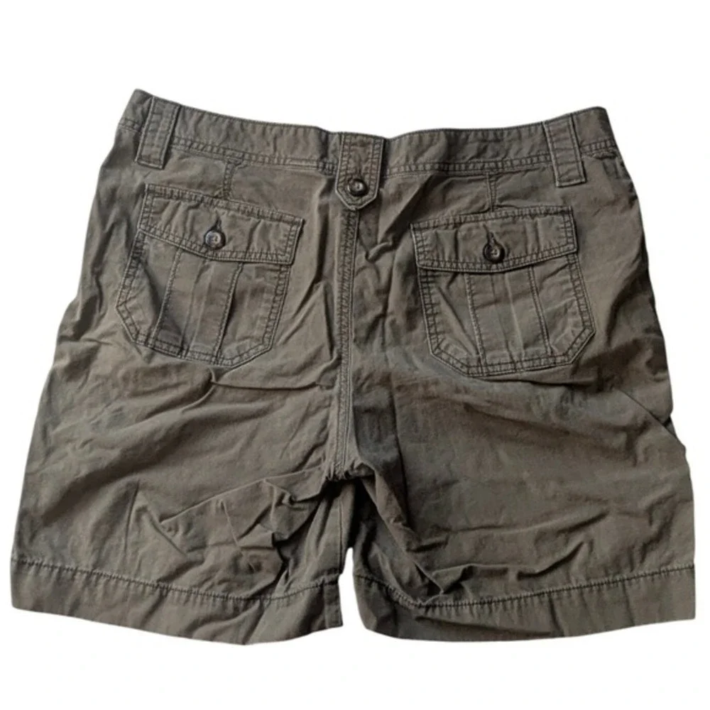 Eddie Bauer Ripstop Cargo‎ Shorts Womens 14 Olive Green Utility Hiking 46-1-18C